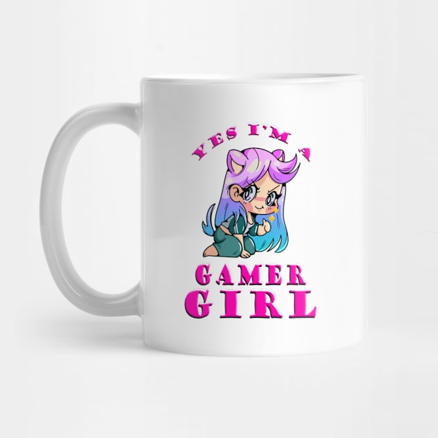 Yes Im A Gamer Girl Sly Pink by Shawnsonart